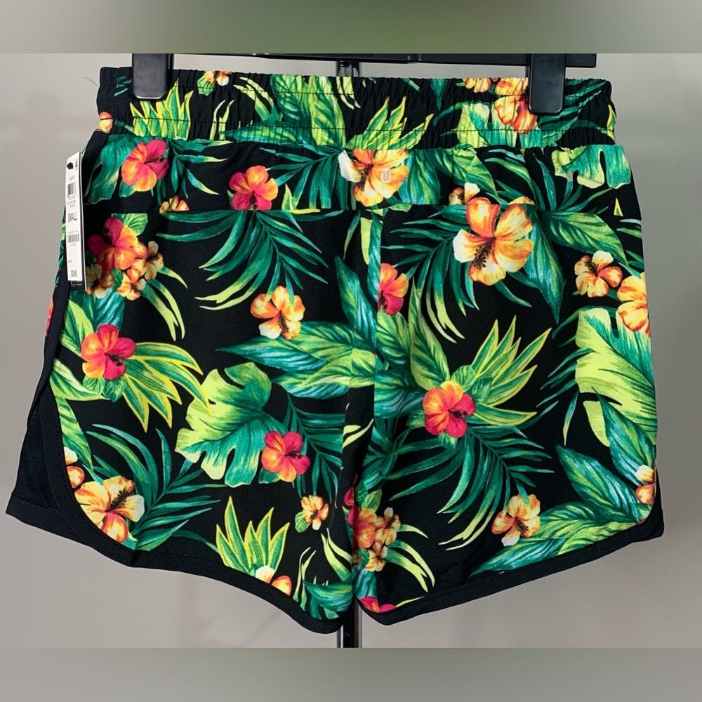 ID Ideology Women's Drawstring Running Shorts flowers Size: S - Picture 2 of 7